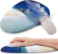 Ergonomic Mouse Pad with Wrist Support, Memory Foam Wrist Rest for Pain Relief & Carpal Tunnel, Non-Slip Base for Office, Computer, PC, Laptop (12x8x1.2inch, Maldive Beach)