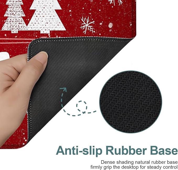 Merry Christmas Extended Gaming Mouse Pad 31.5x11.8inches Large Desk Mat Anti-Slip Rubber Base & Durable Stitched Edges for Gamers Smooth Mouse Writing Surface for Desk Office/Home