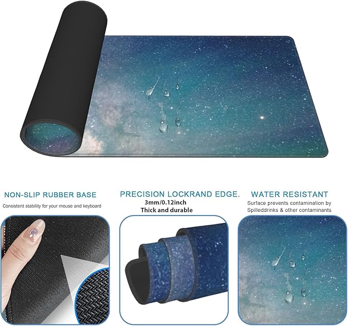 Nautical Coastal Gaming Mouse Pad,12x31.5in Non-Slip Rubber Beach Desk Mat,Large Extended Mousepad for Office Home Laptop,Mice Pads Gifts,Game Lover Deskmat Decor (Coral Starfish Seashell)