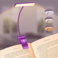 Gritin 19 LED Rechargeable Book Light for Reading in Bed with Memory Function- Eye Caring 3 Color Temperatures,Stepless Dimming Brightness,90 Hrs Runtime Clip on Light for Book Lovers-Dark Purple