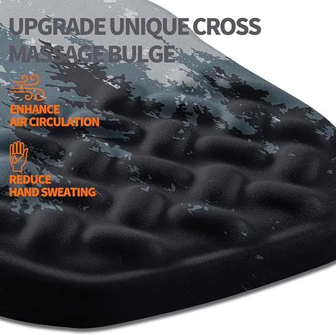 Ergonomic Slope Mouse Pad Wrist Support, Wrist Rest Mousepad for Carpal Tunnel with Massage Bulge and Slow Rebound Memory Foam (12x8 inch, Forest)