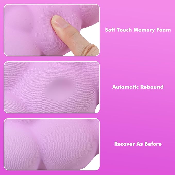 MoKo Cloud Wrist Rest, Ergonomic Cloud Keyboard Wrist Rest with Mouse Rest Wrist Pad, Durable Polyester Cloud Arm Rest Wrist Pad for Keyboard and Mouse for Office, Gaming, Computer, Laptop, Pink