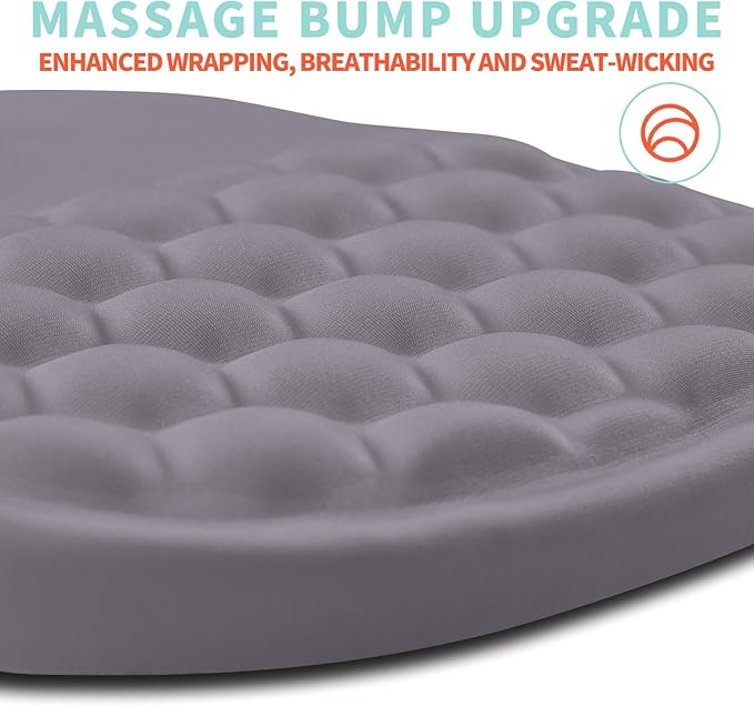 Ergonomic Mouse Pad Wrist Support with Memory Foam Massage Bulge, Carpal Tunnel Mousepad Wrist Rest for Mouse(12x8 inch, Silver Gray Light Purple)