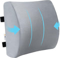 SAIREIDER Lumbar Pillow, Memory Foam Office Chair Back Support Pillows Back Support Improve Posture, Lumbar Support Pillow for Car、Gaming Chair、 Home Chair, Double Adjustable Straps(Grey)