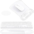 Ospelelf Clear Mouse Pad with Wrist Rest and Ergonomic Gel Keyboard Hand Wrist Set, Support for Typing Gaming, Relieve Wrist Pain, Cool & Easy to Clean, for Office, Programmer, Home Computer Use