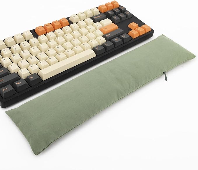 80% Keyboard Wrist Rest Bean Bag, Ergonomic Arm Palm Wrist Rest for Mechanical Keyboard, Ergobeads Wrist Cushion Pad for Gaming, Easy Typing, Computer Laptop (Light Army Green)
