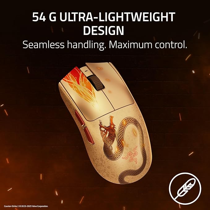 Razer Viper V3 Pro Wireless Esports Gaming Mouse: Symmetrical - 54g - 8K Polling - 35K DPI Optical Sensor - Gen3 Optical Switches - 8 Programmable Controls - 95 Hr Battery - Counter-Strike 2 Edition