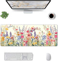 Flower Mouse Pad XL Large Mousepad Non Slip Rubber Base Desk Mat for Laptop Computer Gaming 31.5" X 12"