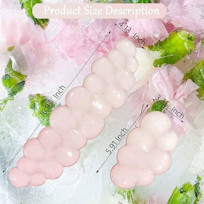 Gel Cloud Wrist Rest for Keyboard and Mouse Gradient Light Pink Clear Keyboard Wrist Rest Transparent Ergonomic Cute Cool Mouse Wrist Pad Silicone Non-Slip Wrist Pad for Computer Gaming Laptop Office