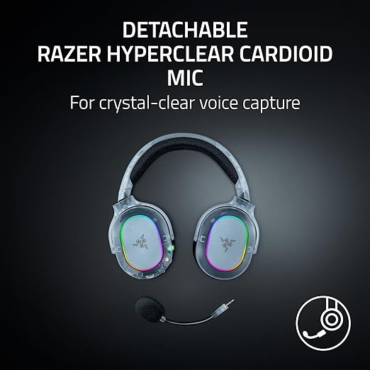 Razer Barracuda X Chroma Wireless Gaming Headset: 2.4GHz Wireless & Bluetooth - Lightweight - RGB - 40mm Drivers - Cardioid Mic - 70 Hr Battery - For PC, Mac, PS5, Switch 2, Smartphone - Phantom White
