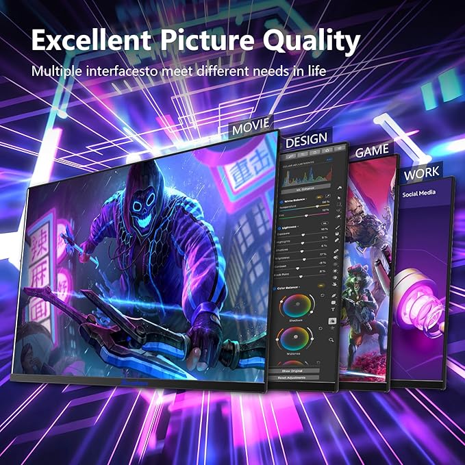 24 inch Computer Gaming Monitor Built-in Speakers 100Hz Refresh Rate 16:9 Aspect Ratio Ergonomic Tilt & VESA Compatible - Home Office Sync FHD 1920x1080p Visual Experience for Work & Play