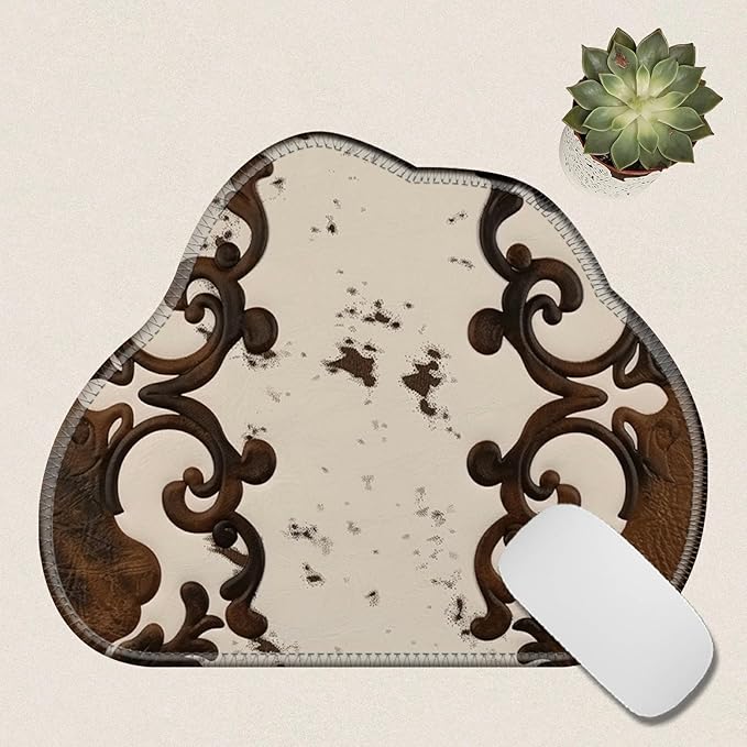 Cute Mouse Pad Plus 1 Coaster, Small Gaming Mouse Mat 11.8 x 9.45 inches, Travel Mouse Pads with Durable Stitched Edges Non-Slip Base, Art Leopard Decor Mousepad for Office Home