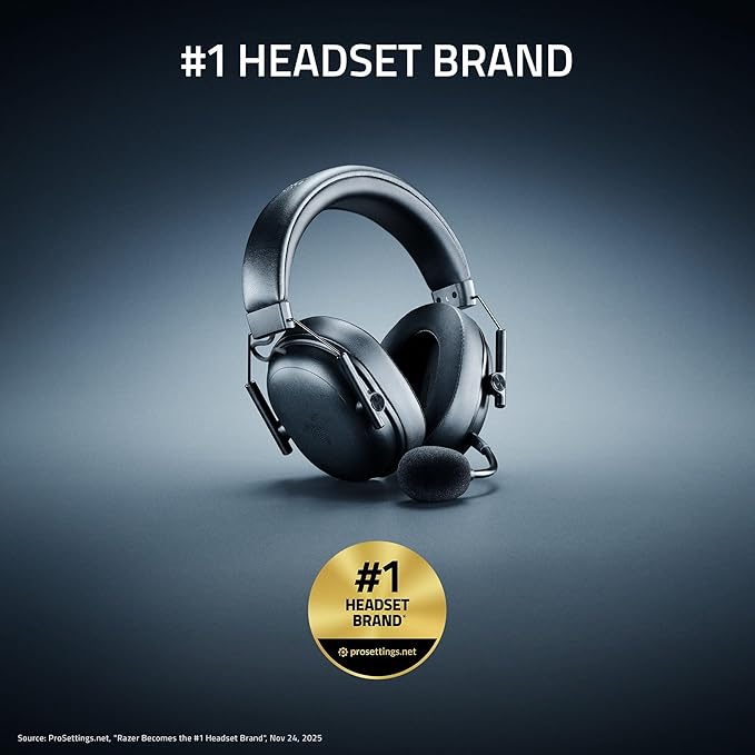 Razer BlackShark V3 X HyperSpeed Wireless Gaming Headset for PC: 50mm Drivers - Cardioid Mic - 2.4 GHz, Bluetooth, USB - Works with Mac, PS5, Nintendo Switch, Smartphone - 70 Hr Battery - Black