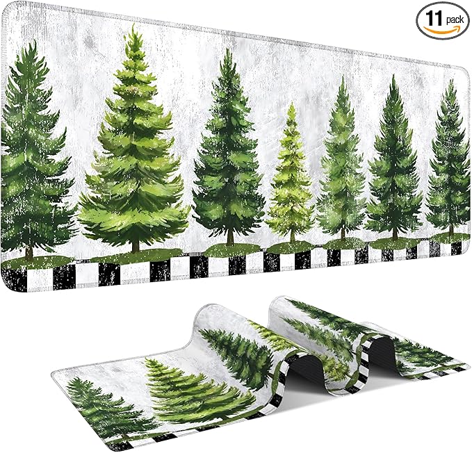 Christmas Tree Extended Gaming Mouse Pad 31.5x11.8inches Large Desk Mat Anti-Slip Rubber Base & Durable Stitched Edges for Gamers Smooth Mouse Writing Surface for Desk Office/Home