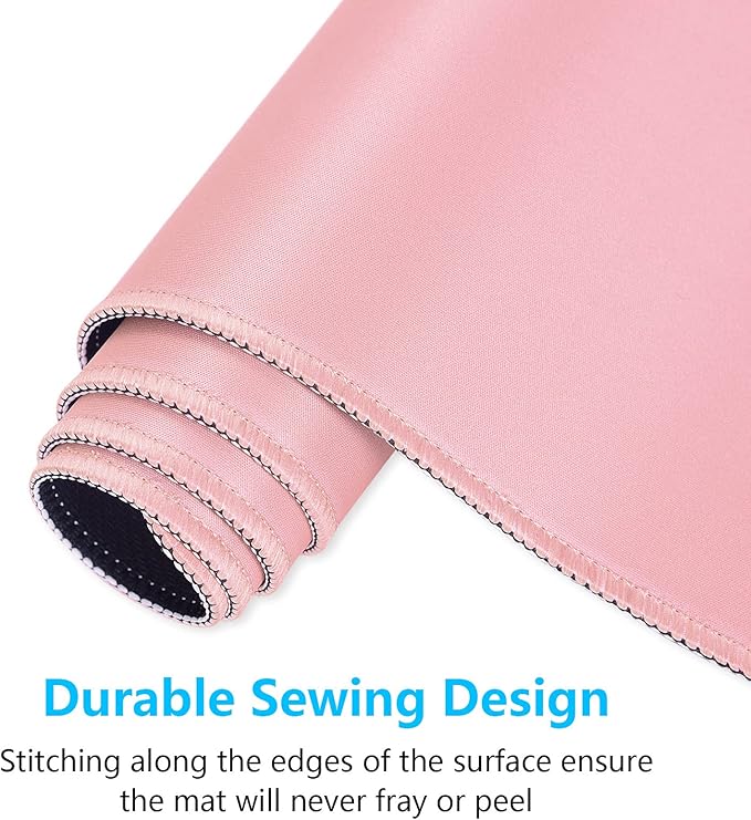 Dapesuom Large Gaming Mouse Pad, Extended Mouse Mat with Stitched Edges, Full Size Keyboard Pad with Non-Slip Base, Big XXL Computer Desk Mats for Gamer, Laptop, Office, 31.5 x 15.7in, Pink