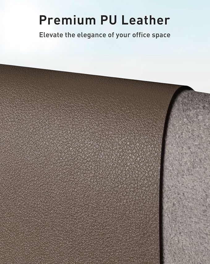 Aothia Faux Leather Desk Mat - Large Mouse Pad, Non-Slip PU Leather Blotter, Waterproof Writing Surface for Office and Home (Coffee, 43" x 17")