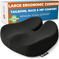 5 STARS UNITED Seat Cushion - Memory Foam Chair Cushion for Tailbone Pain Relief - Ergonomic Support for Coccyx, Sciatica & Butt - Office, Desk & Gaming Chair, Car Seat, Wheelchair, Black