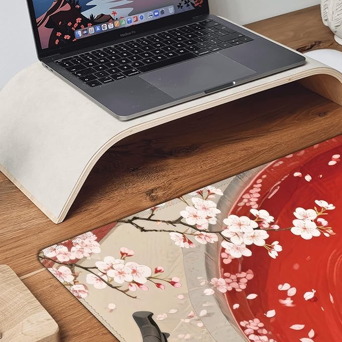 Desk Mat, Japanese Koi Fish XXL 35.4"x15.7"Large Gaming Mouse Pad, 3mm Thick Gaming Keyboard Pad,Desk Pad Non-Slip Rubber Base with Stitched Edges for Office Game Home Decor