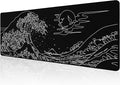ALOANES Waterproof Mouse Pad, XL Gaming Keyboard Pad with Anti-Slip Base, Grain Jacquard Surface, Extend Desk pad for Gamer, Office & Home, Sea Wave Mousepad 31.5''x 11.8''x 0.12''