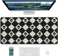 XL Gaming Mouse Pad, 31.5x15.7'' Large Desk Mat with Anti-Slip Rubber Base & Stitched Edges for Gaming, Office, Home, Cute Skulls