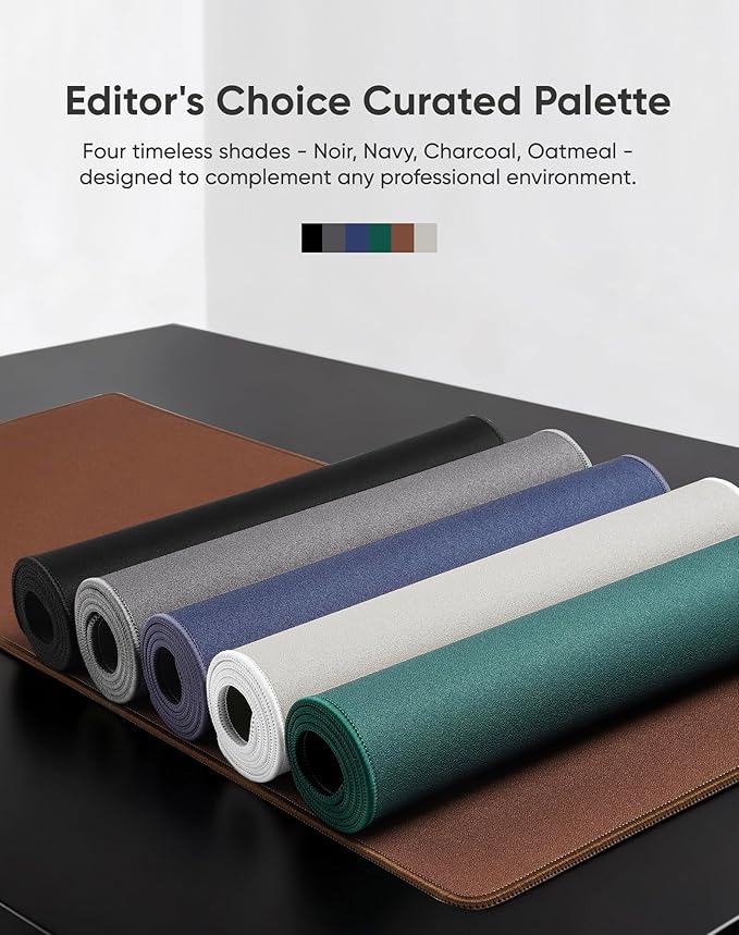 ALOANES Beige Waterproof Desk Mat, Large Mouse Pad with Extended Mouse Mat, with Anti Slip Base, Stitched Edge, Grain Jacquard Surface, Perfect for Gamer, Office & Home, XXL 11.81"x31.50"x0.12"