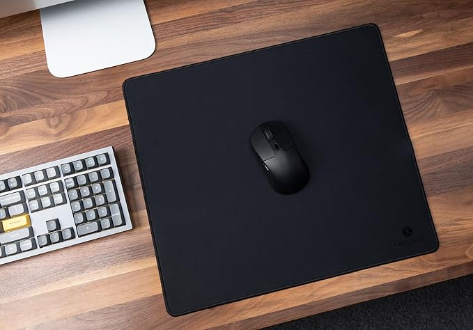 Keychron Large Gaming Mouse Pad 450 × 400 mm, Ample Space for Mouse Movement, Smooth Micro-Weave Surface for Optical Mice, Non-Slip Rubber Base, Stitched Edges - Black