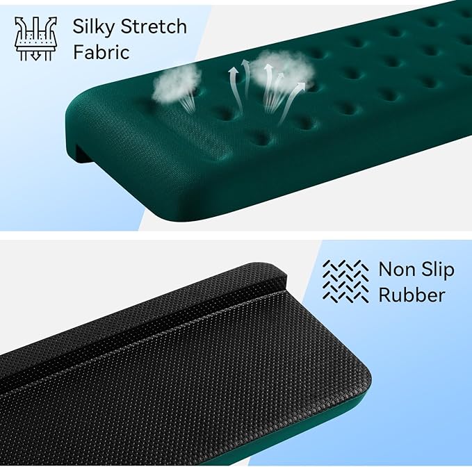 L-Shaped Desk Elbow Pad for Desk, 2-Pack Memory Foam Elbow Rest for Desk Edge Cushion, Non-Slip Ergonomic Arm Rest for Wrist, Palm & Forearm Support, Office Home, Separate Design, Dark Green
