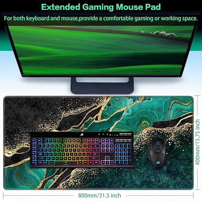 Canjoy Gaming Mouse Pad, Large Extended Mouse Pad Big Computer Mousepad for Home Office Gaming Work 31.5x15.7inch