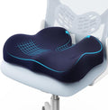 A-Pce Ergonomic Seat Cushion -Large Memory Foam Cushion for Office Chair- Sciatica & Lower Back & Coccyx Pain Relief - Car Seat Cushions for Driving Seat Cushion, Deep Blue