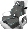 Seat Cushion & Lumbar Support Pillow Set for Office Chair, Ergonomic Pillow for Coccyx Support, Memory Foam Back Support Pillow & Chair Cushion for Car Seat, Desk Chair (Grey)