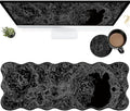 Lunar Surface Large Gaming Mouse Pad Plus a Coaster, 31.5 x 11.8 inches Desk Mat Extended XL Mousepad with Stitched Edge Non-Slip Rubber, Desk Pad Computer Mouse Mat for Home Office