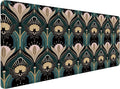 Art Deco Floral Mouse Pad 31.5x15.7inch, 1920s Maximalist Gothic Bats and Flowers Mouse Pads for Wireless Mouse Computers Laptop Desk Accessories, Gothic Office Supplies