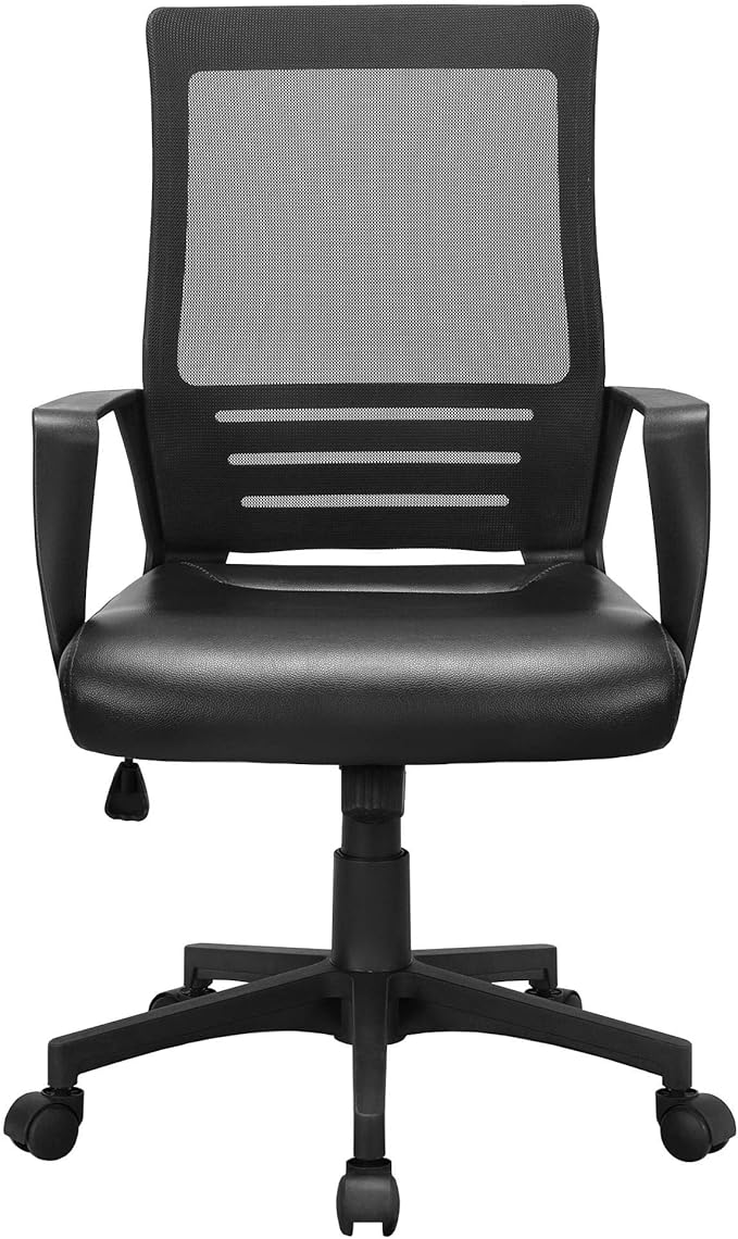 Yaheetech Mid Back Mesh Office Chair - Black
