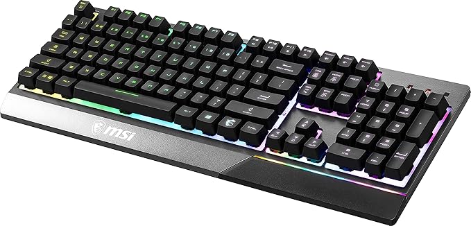 MSI Vigor GK30 RGB Gaming Keyboard, 6-Zone RGB Lighting, Water Repellent & Splash-Proof, Mechanical-Like Plunger Switches