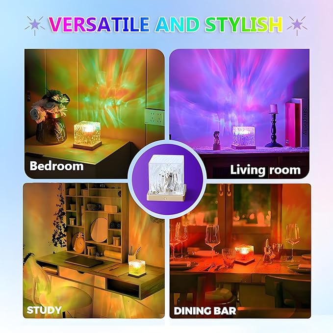 Northern Lights Projector, 16 Colors Rechargeable Aurora Light Projector & Mood Lighting Galaxy Lamp, App Remote Night Light for Bedroom, Gift for Teenage Girls Room Decor (Battery)