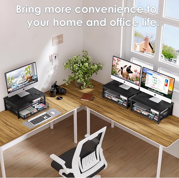 OPNICE Computer Monitor Stand Riser – Black