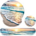 Ergonomic Mouse Pad with Wrist Rest and Keyboard Wrist Rest, Mousepad and Wrist Rest for Computer Keyboard, Non-Slip Rubber Base, Mouse Pad with Wrist Support for Gaming, Office, Beach