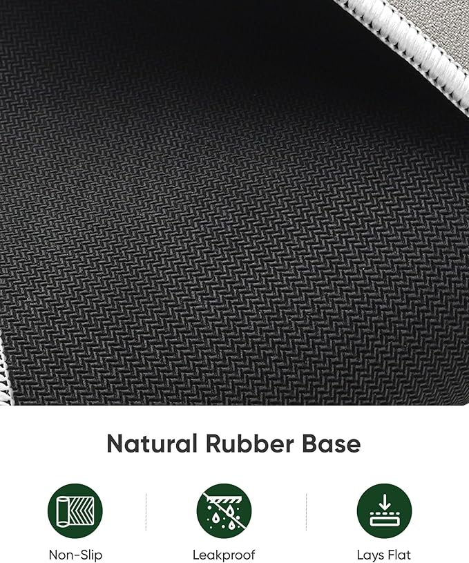 ALOANES Beige Waterproof Desk Mat, Large, with Extended Mouse Mat, Office Desk Protector with Anti-Slip Base, Stitched Edge, Grain Jacquard Surface, Perfect for Gamer, Home, XL,11.81"x27.56"x0.12'