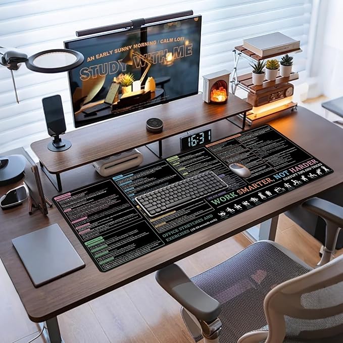 Baziabbo Office Desk Mat, Chat GPT Keyboard Mat, XXL Dirty Resistant Desk Pads,Non-Slip Mousepad with Stitched Edges for Computer (Chatgpt)