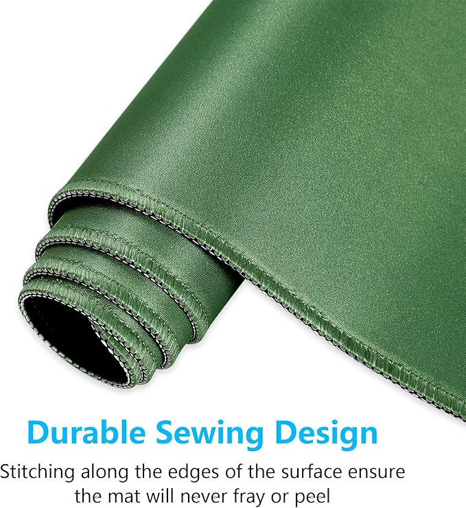 Dapesuom Large Mouse Pad, Extended Gaming Mouse Mat with Stitched Edges, Full Size Desk Mats with Non-Slip Base, Computer Big Desktop Keyboard Pad for Laptop, 23.6 x 11.8 in, Forest Green