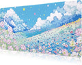 Extended Large Gaming Mouse Pads Mat 35.4"x15.7"x0.12"(3mm Thick), Oversized Office Desk Mat with Stitched Edges Blue