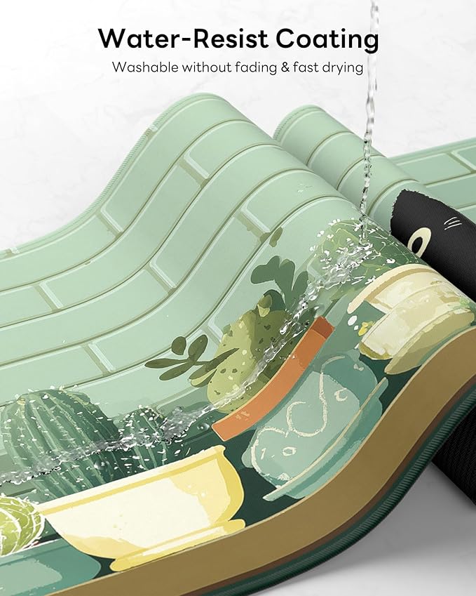 Cute Cat Mouse Pad, 31.5 x 11.8 Large Desk Mat with Stitched Edges & Non-Slip Base, Mousepad for Office, Home, Work