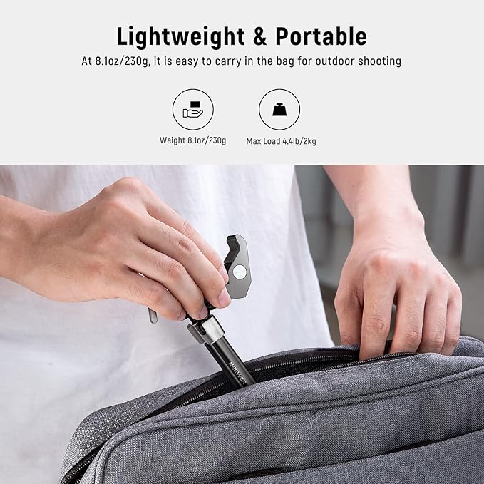 NEEWER 9.8"/25cm Magic Arm with Super Clamp & Cleaning Cloth, 1/4" & 3/8" Threads for Flash/LED Light/Microphone/DSLR Camera Monitor Compatible with SmallRig Camera Cage, Max Load: 4.4lb/2kg, ST25C