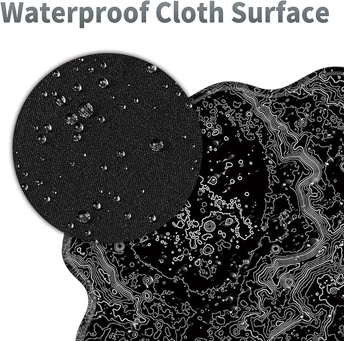 Lunar Surface Large Gaming Mouse Pad Plus a Coaster, 31.5 x 11.8 inches Desk Mat Extended XL Mousepad with Stitched Edge Non-Slip Rubber, Desk Pad Computer Mouse Mat for Home Office