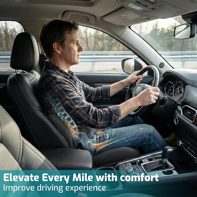 Ergonomic Seat Cushion, Office Chair Cushion with Lumbar Support Pillow, Car Orthopedic Seat Cushions, Designed for Coccyx, Tailbone & Lumbar Ergonomic Support, for Office, Car, Truck, Home, Desk Chair