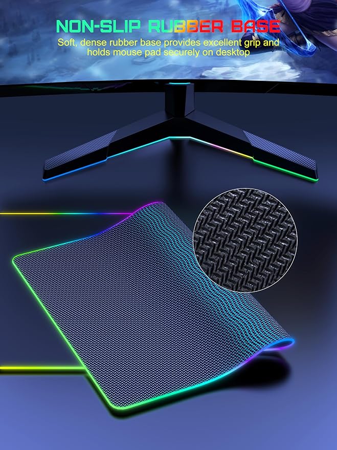 TopMade Wireless Charging RGB Mouse Pad, Waterproof Gaming Desk Mat with 4 Light Modes & 11 RGB Colors, 31.5"x15.75" XXL Large Desk Pad(Includes 20W PD Power Adapter & 6.56ft Woven Cable)