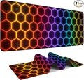 Honeycomb Extended Gaming Mouse Pad 31.5x11.8inches Large Desk Mat Anti-Slip Rubber Base & Durable Stitched Edges for Gamers Smooth Mouse Writing Surface for Desk Office/Home