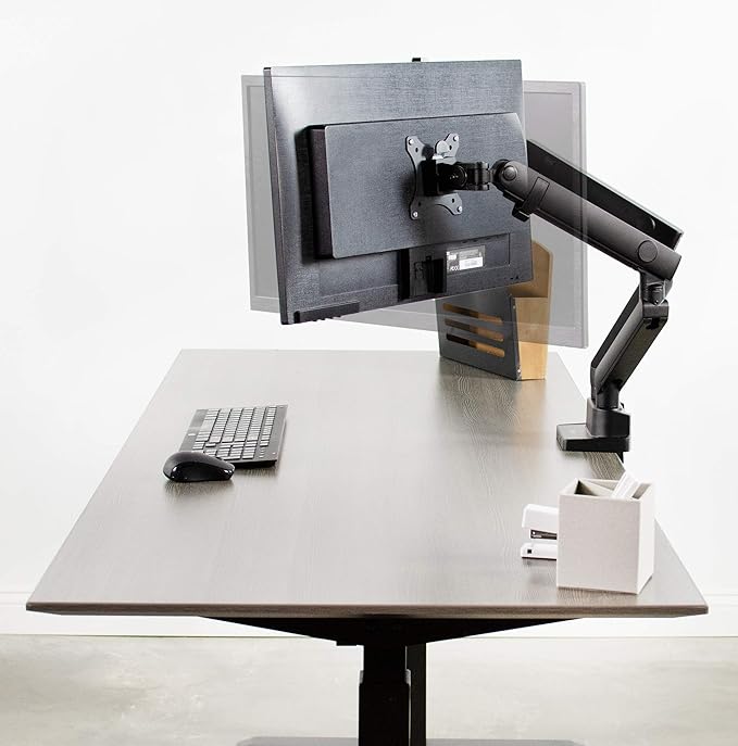 VIVO Premium Aluminum Full Motion Dual Monitor Desk Mount Stand with Lift Engine Arm, Fits Ultrawide Screens up to 35 inches, STAND-V102BB