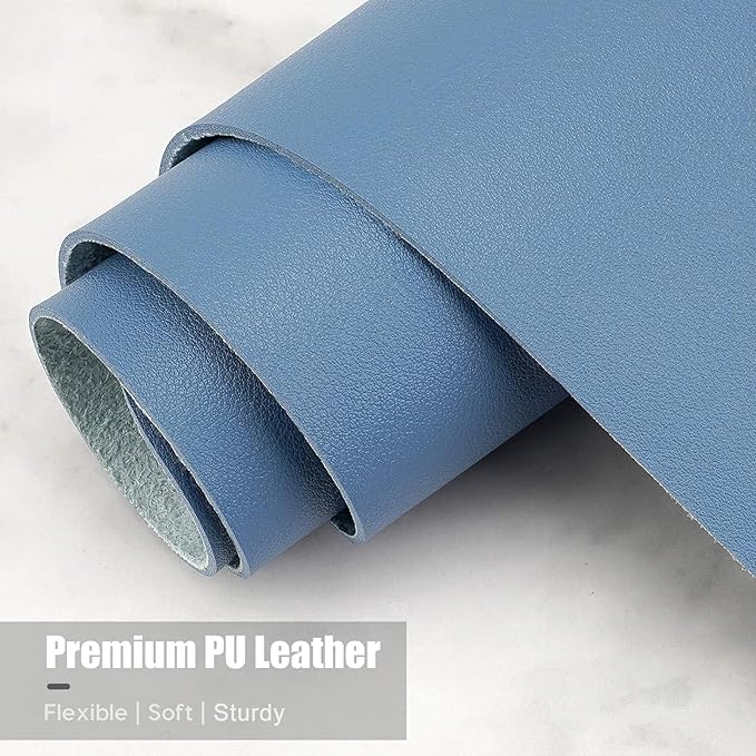 Hsurbtra Desk Pad, 23.6" x 13.8" PU Leather Desk Mat, M Extended Mouse Pad, Waterproof Desktop Blotter Protector, Non-Slip Ultra Thin Small Laptop Keyboard Writing Mat for Office Home, Dark Blue