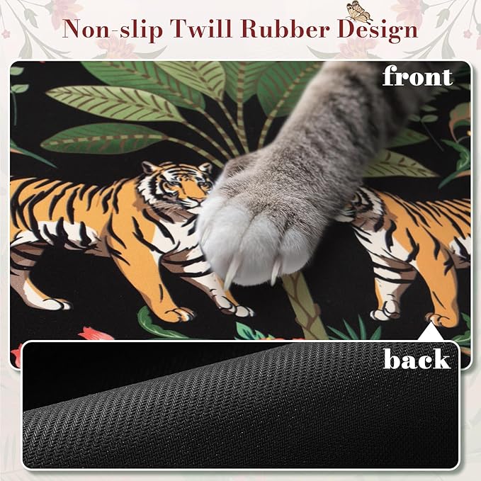 HAOCOO Gaming Large Mouse Pad with Smooth Surface, Extended Computer Pad with Non-Slip Rubber Base, Waterproof Laptop Pad, Stitched Edge Desk Cover Mat for Writing, Dining(Jungle)